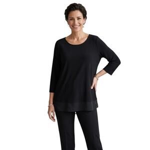 Chico's Easywear Julie peplum 3/4" sleeve top NWT